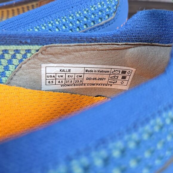 Vionic Kallie Slip On Blue Knit Sporty Walking Sneaker Women's Sz 6.5 (VGC) - Picture 9 of 9
